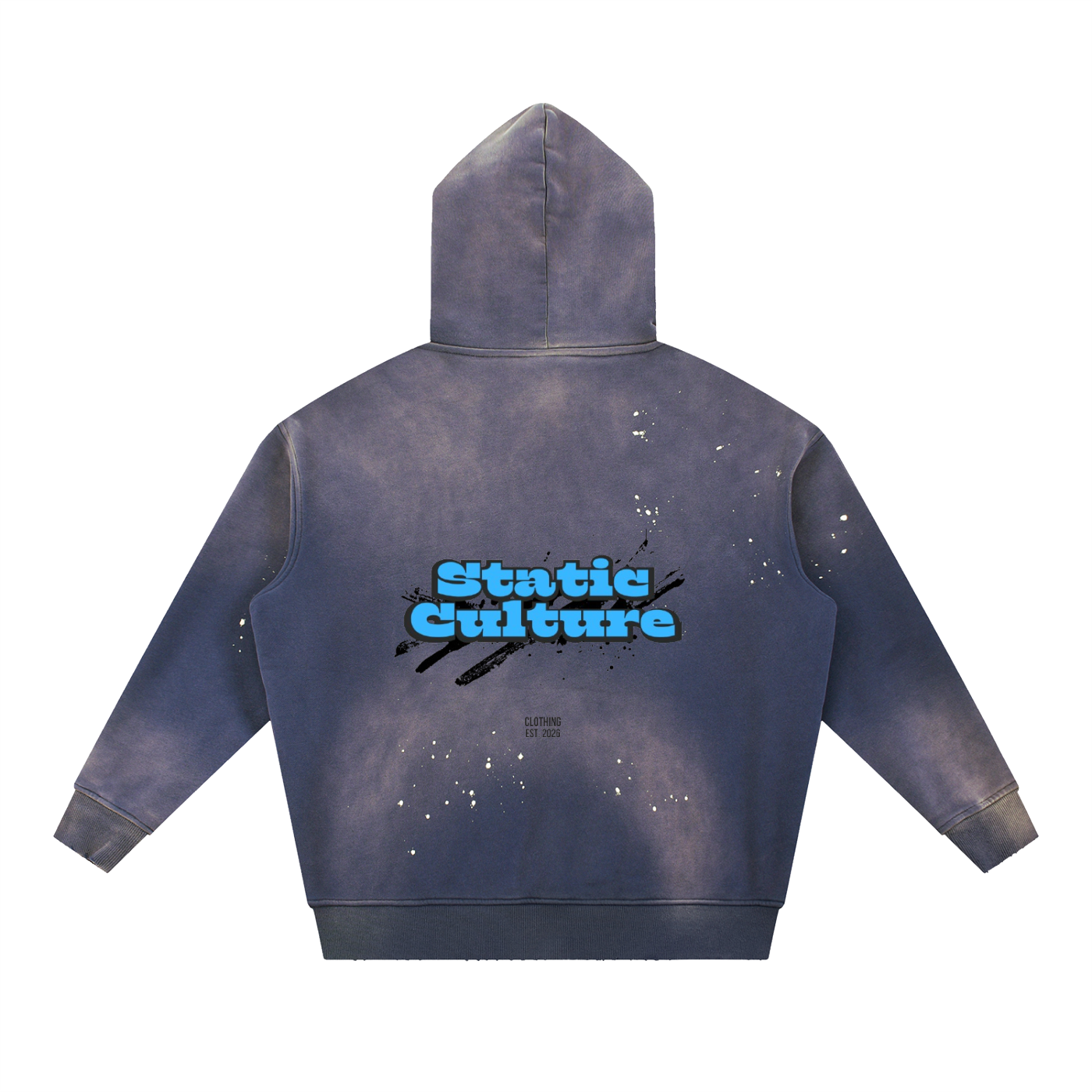 Vintage Washed Frayed Fleece Hoodie
