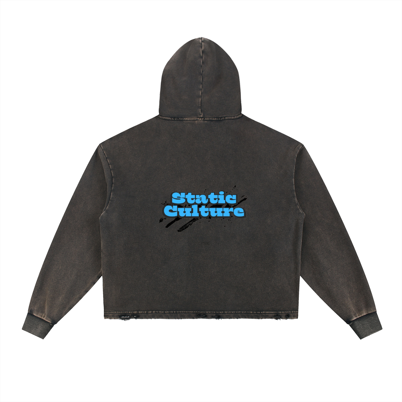 Vintage Washed Frayed-Hem Hoodie