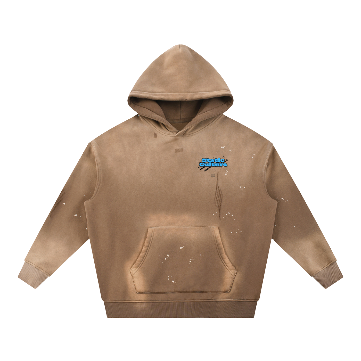Vintage Washed Frayed Fleece Hoodie