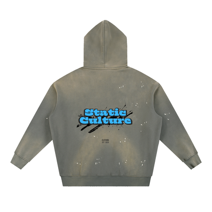 Vintage Washed Frayed Fleece Hoodie