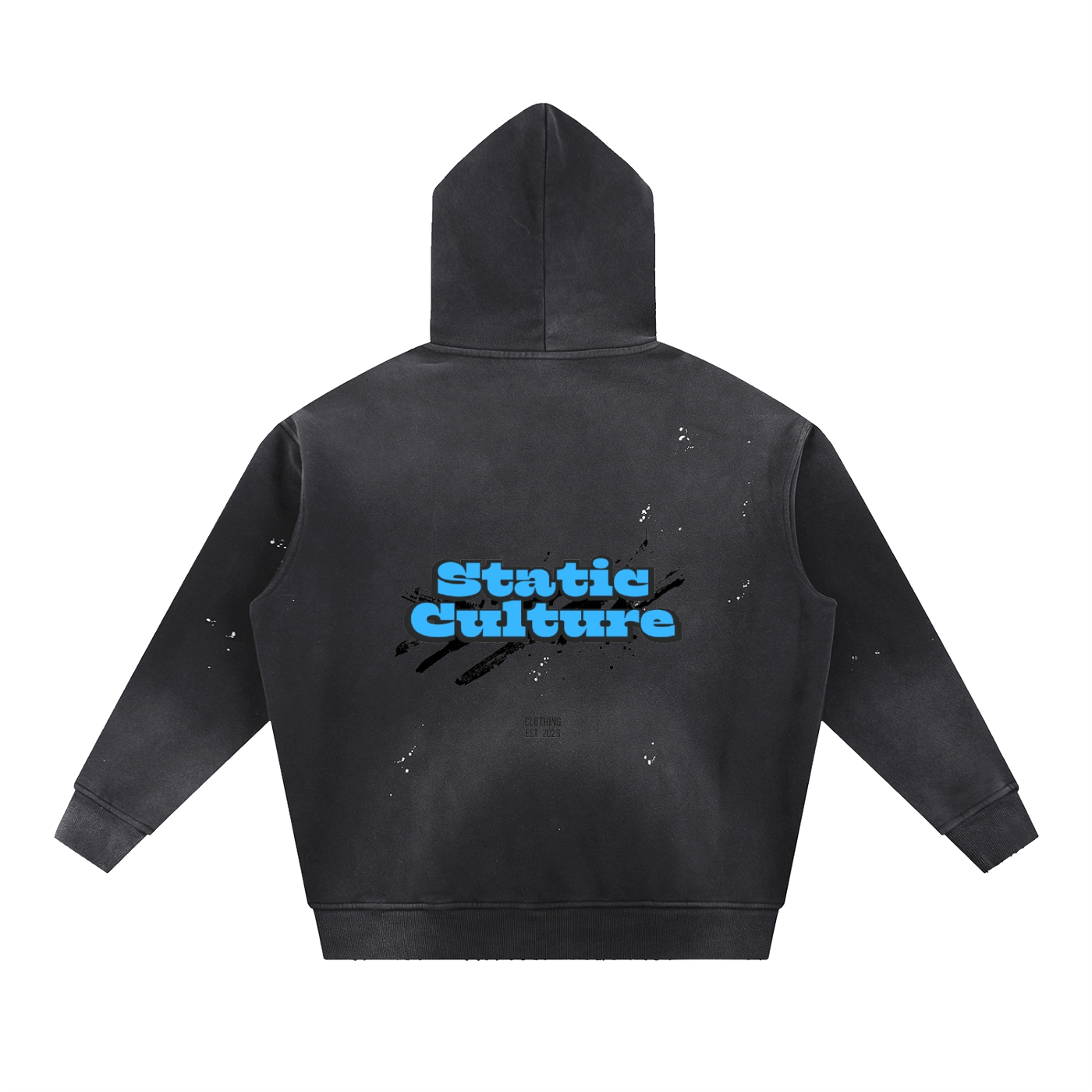 Vintage Washed Frayed Fleece Hoodie