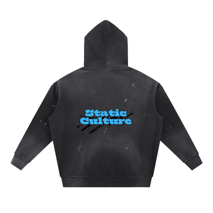 Vintage Washed Frayed Fleece Hoodie