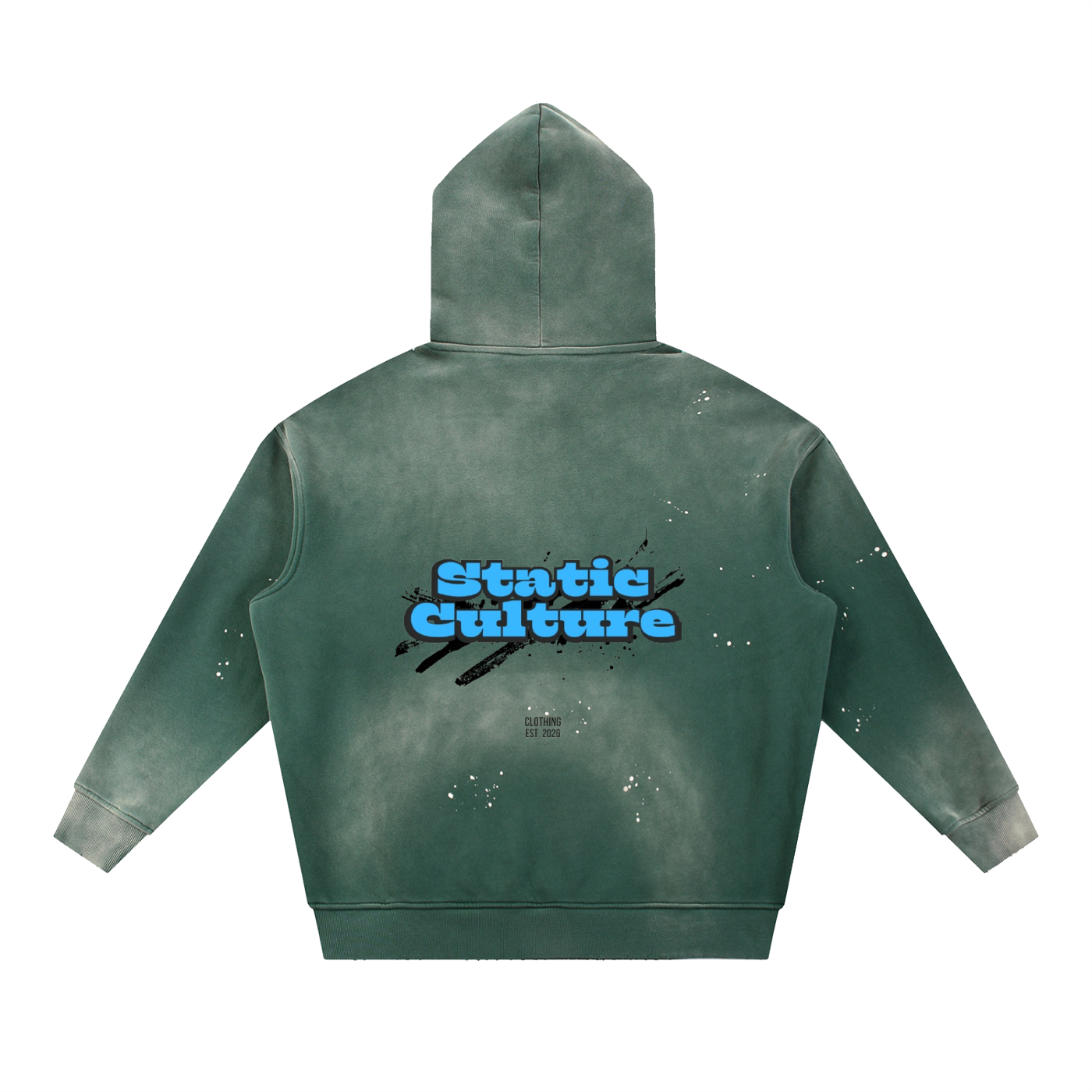 Vintage Washed Frayed Fleece Hoodie