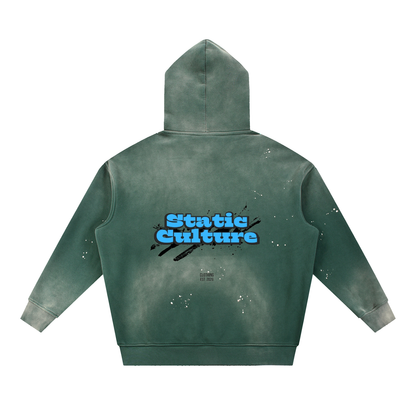 Vintage Washed Frayed Fleece Hoodie
